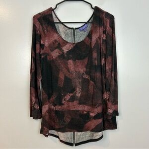 Vivienne Tam Long Sleeve Jersey Zipper Back Shirt Size Large